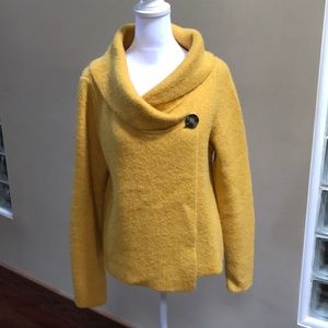 Adrienne Vittadini Mustard Yellow Cardigan Sweater Size M